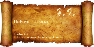 Hefner Ilona névjegykártya